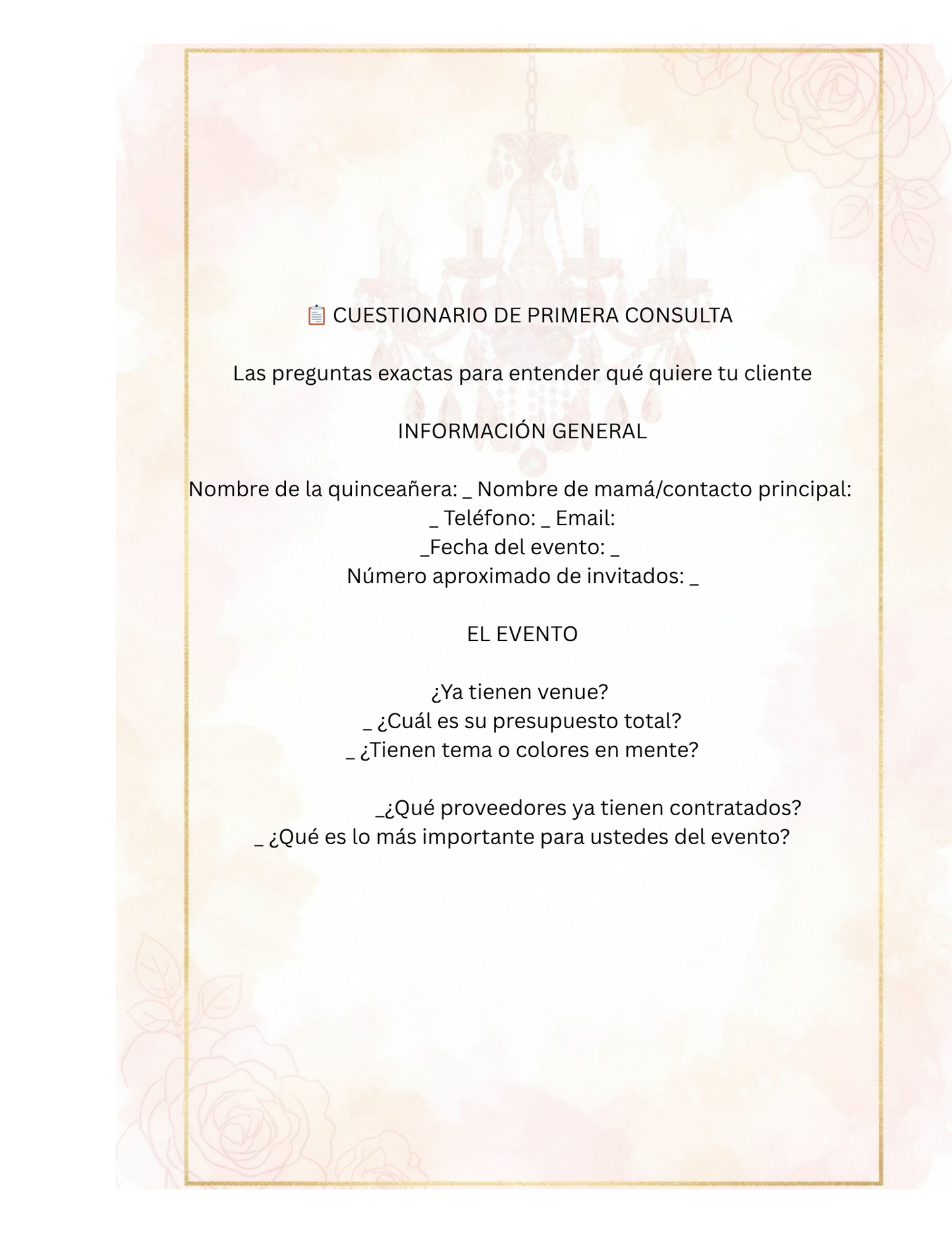 Quinceañera Premium Dorado —Templates