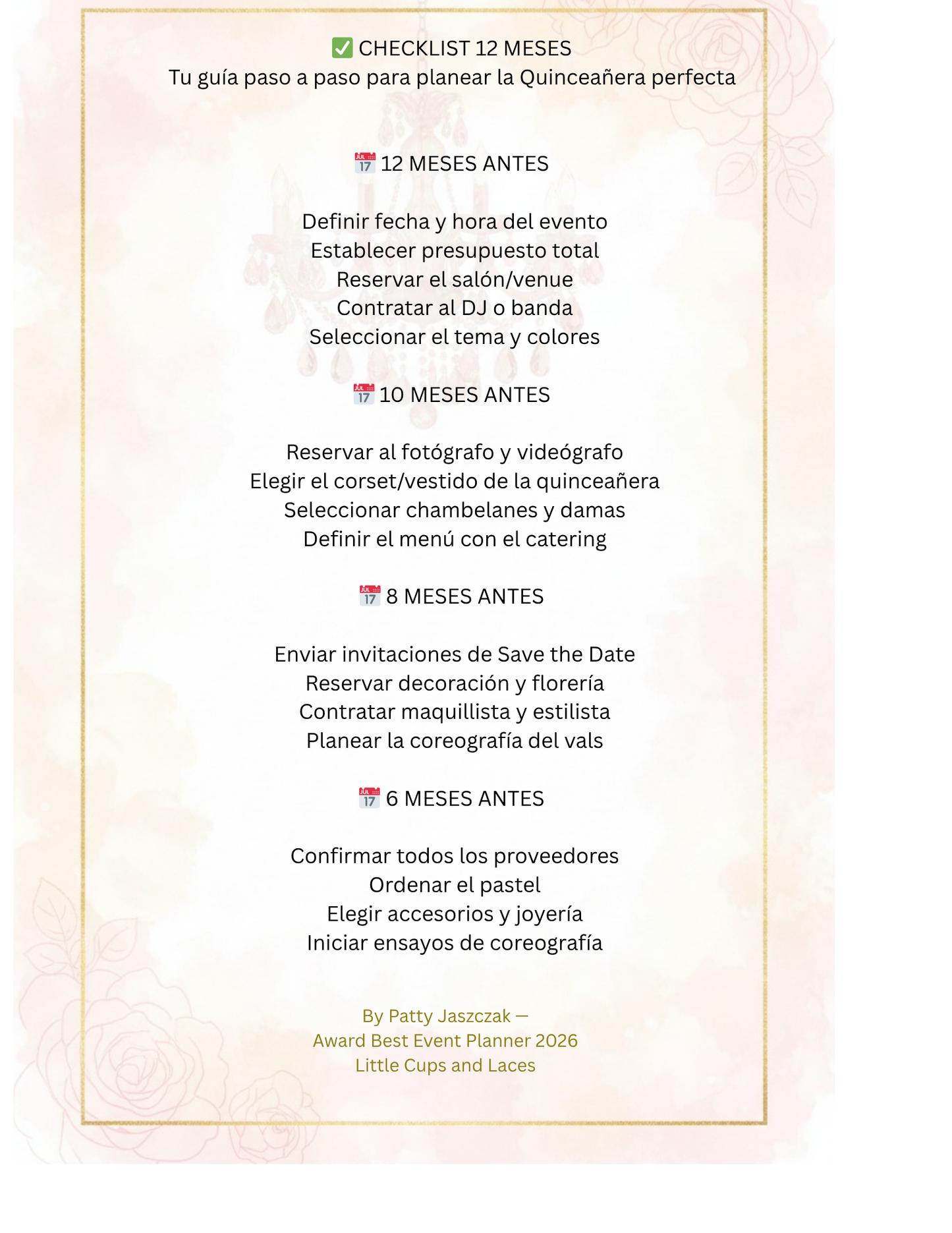Quinceañera Premium Dorado —Templates