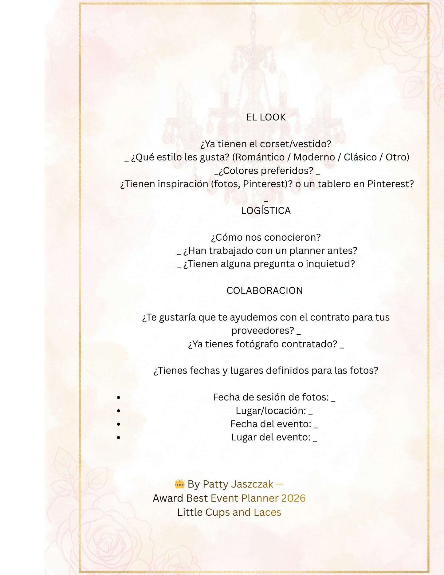 Quinceañera Premium Dorado —Templates