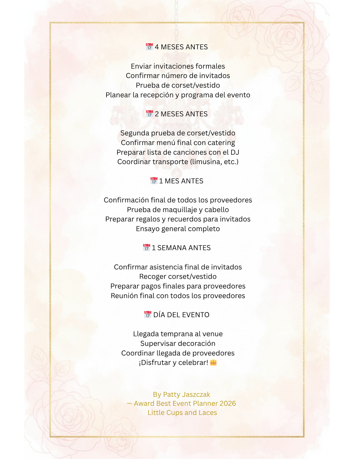 Quinceañera Premium Dorado —Templates