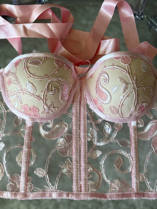Corset Hortensia Rosada