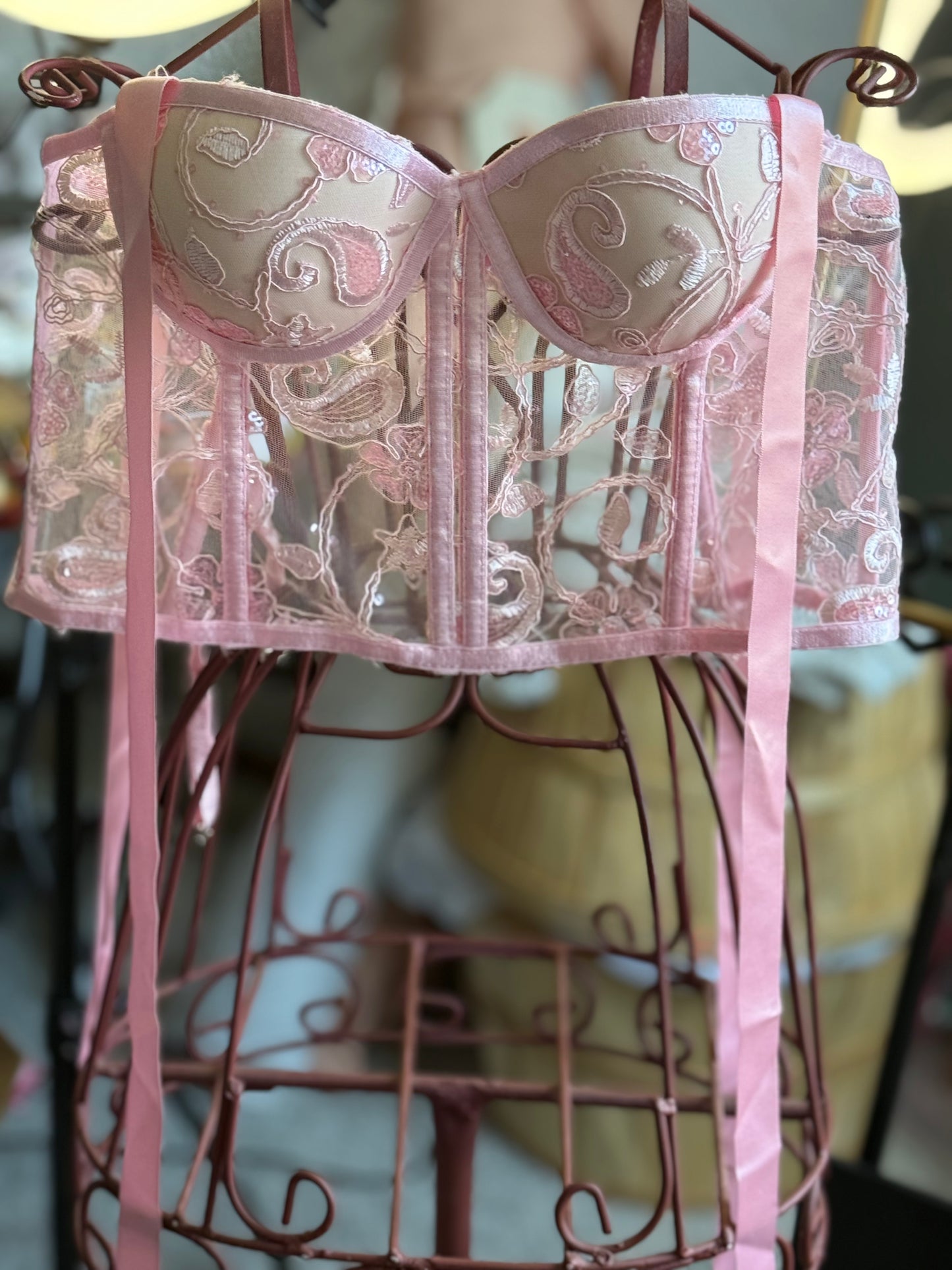 Corset Hortensia Rosada