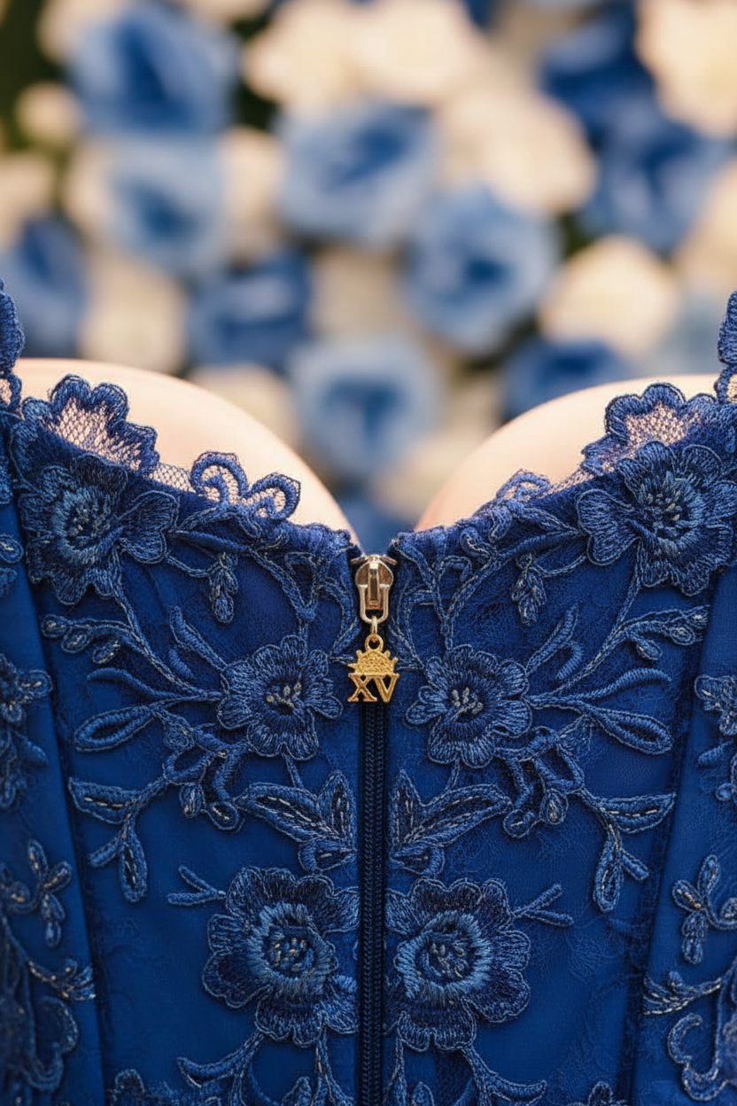 Dije XV vestido azul royal
