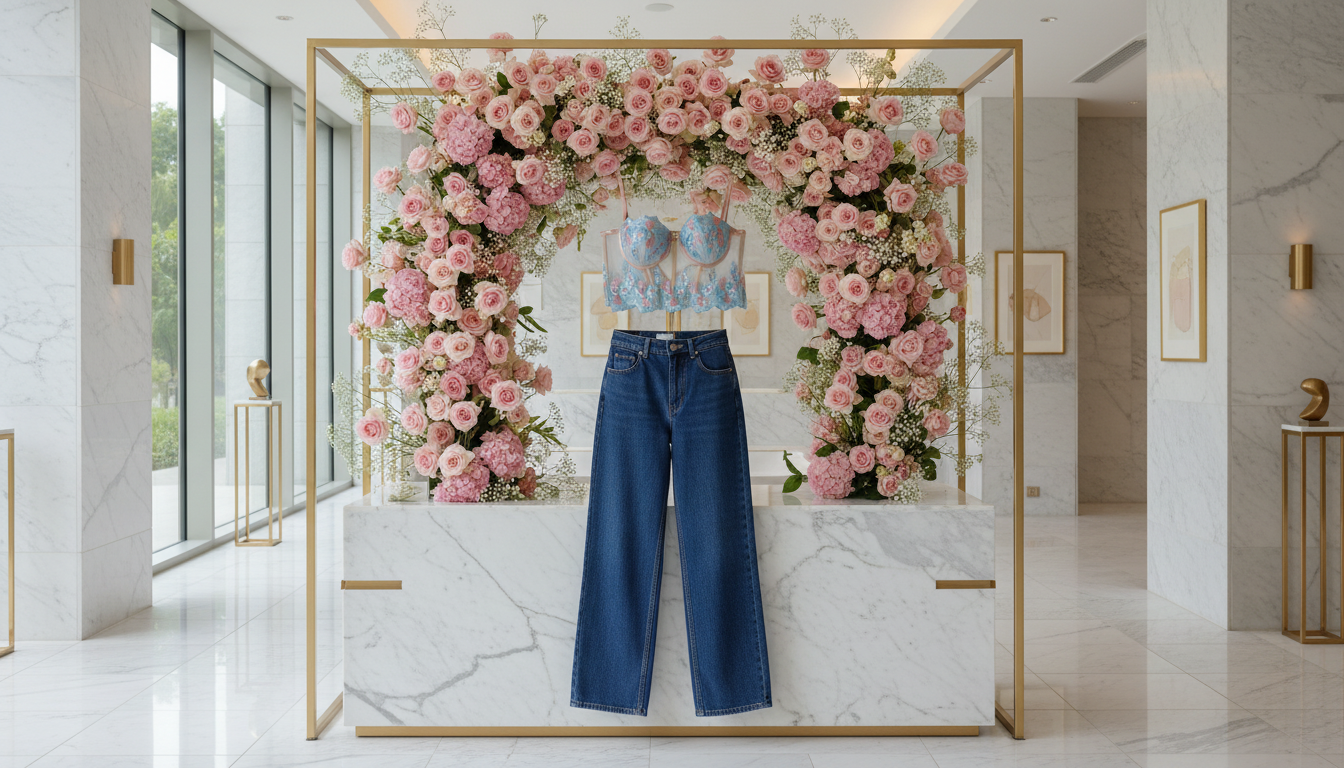 Corset Azul Celestial con jeans - Spa moderno 3