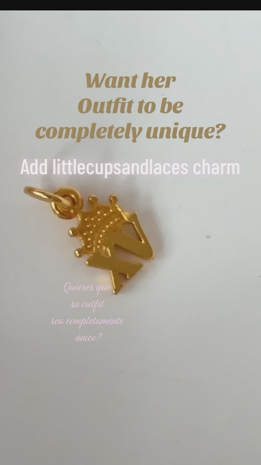 Quinceañera XV 18K Gold Plated  Charm Pendant  — Dress, Lingerie, Corset  Pendant, Bracelet & Souvenir Gift