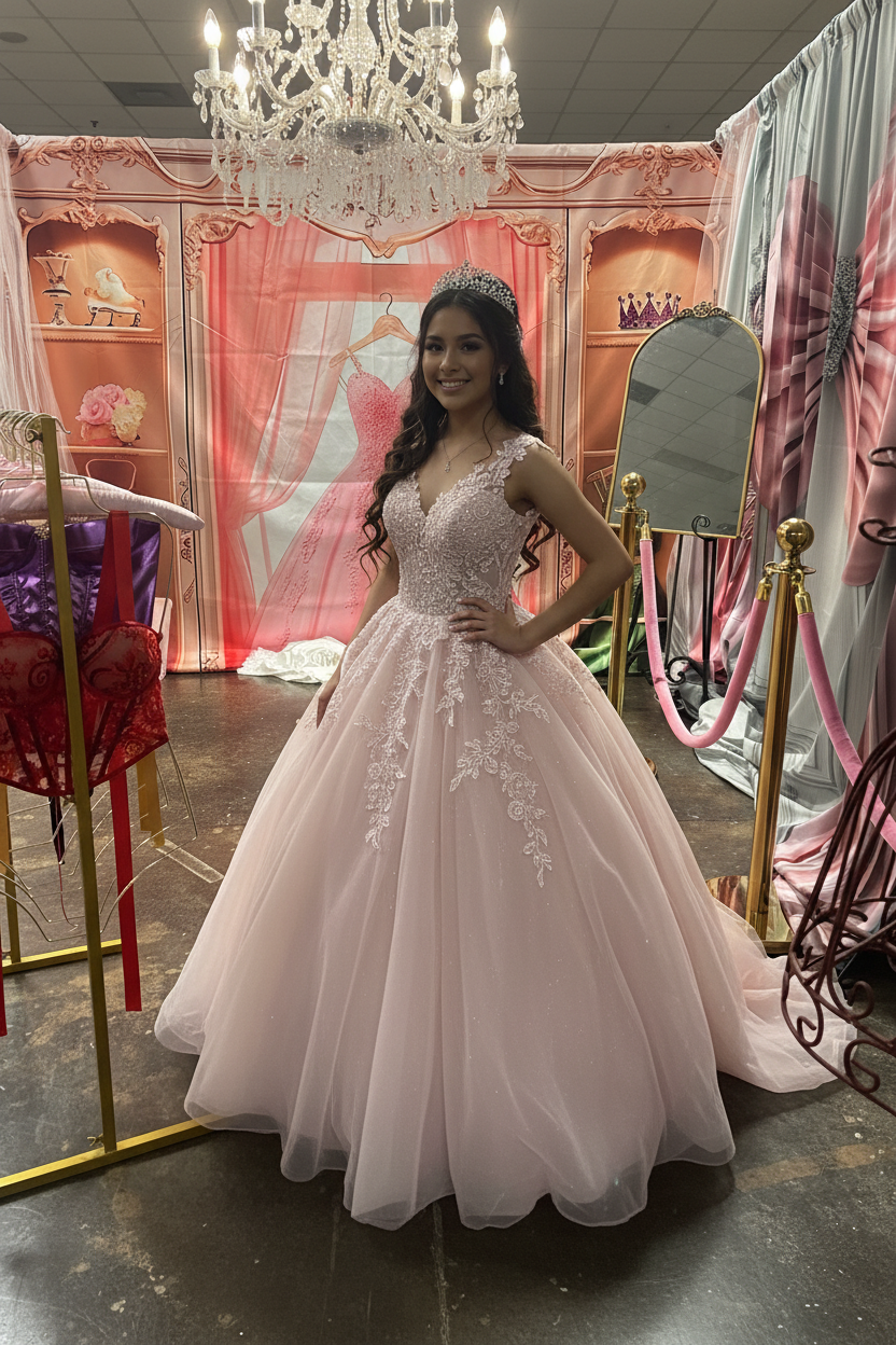 Quinceañera en Mobile Store Boutique con corsets
